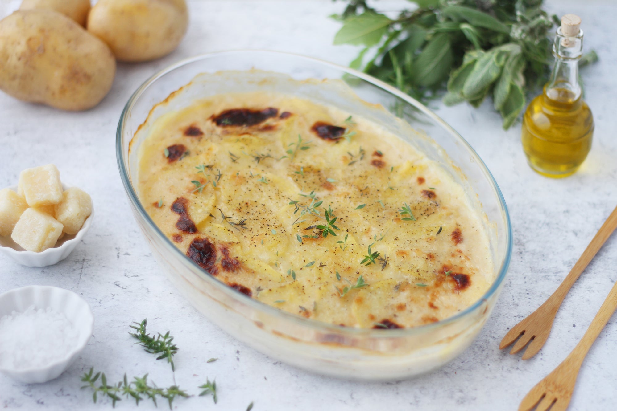 TORTINO VELOCE DI PATATE A FETTE CON PARMIGIANO