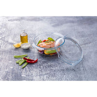 Casseruola in vetro con coperchio 1,4L rotonda