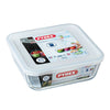 Cook & Freeze contenitore quadrato in vetro extra resistente con coperchio in plastica 20x20cm