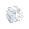 Cook & Freeze contenitore rettangolare in vetro extra resistente con coperchio in plastica 25x19cm