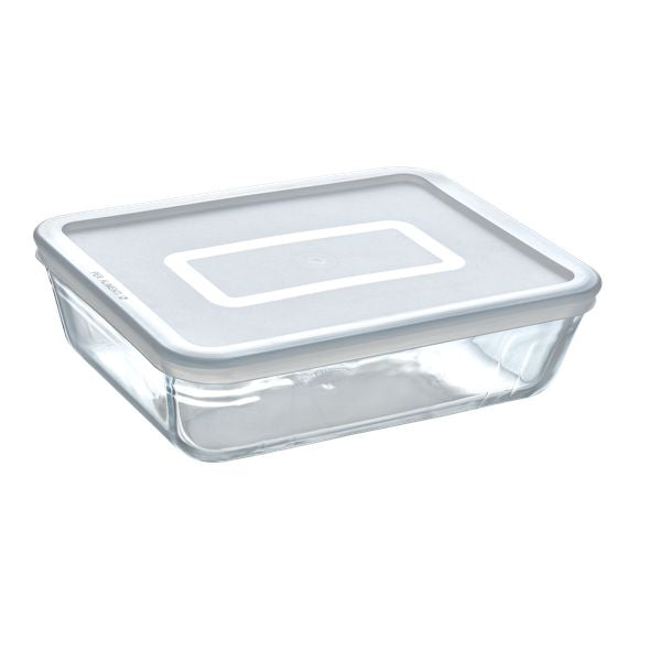 Cook & Freeze contenitore rettangolare in vetro extra resistente con coperchio in plastica 27x22cm