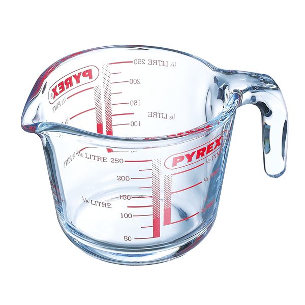 Caraffa graduata in vetro ultra resistente 0,25L