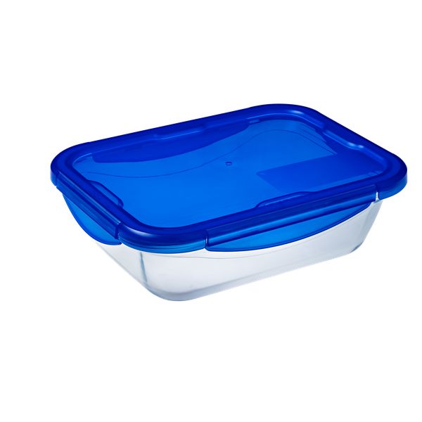 Cook & Go Recipiente rettangolare in vetro con coperchio ermetico 24x18cm